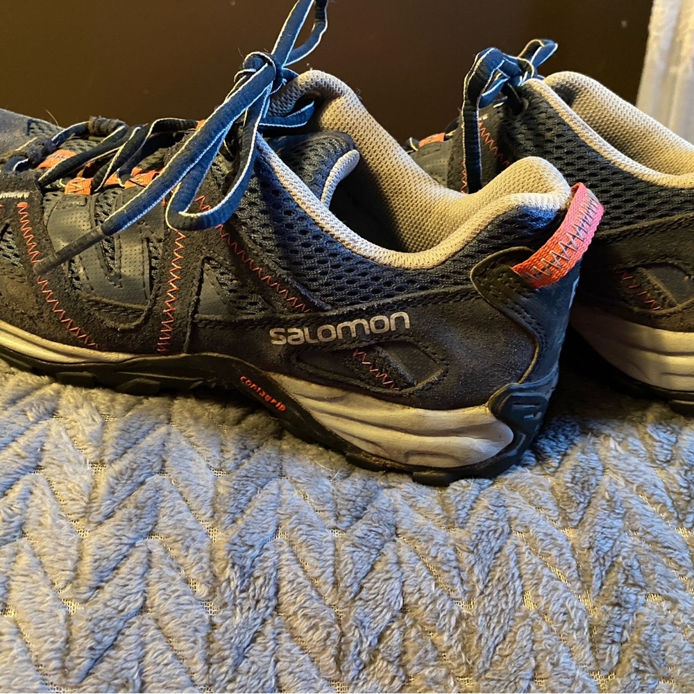 Salomon Navy and Pink Trail Shoes